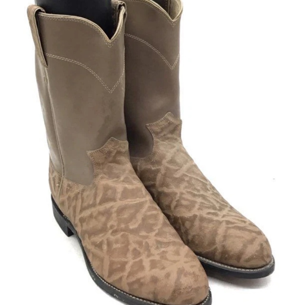 Justin Diamond Boots Tan and Brown Western Boots